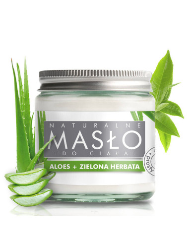 Naturalne Masło do Ciała z Masłem Shea - Aloes z Zieloną Herbatą - 120ml - E-Fiore